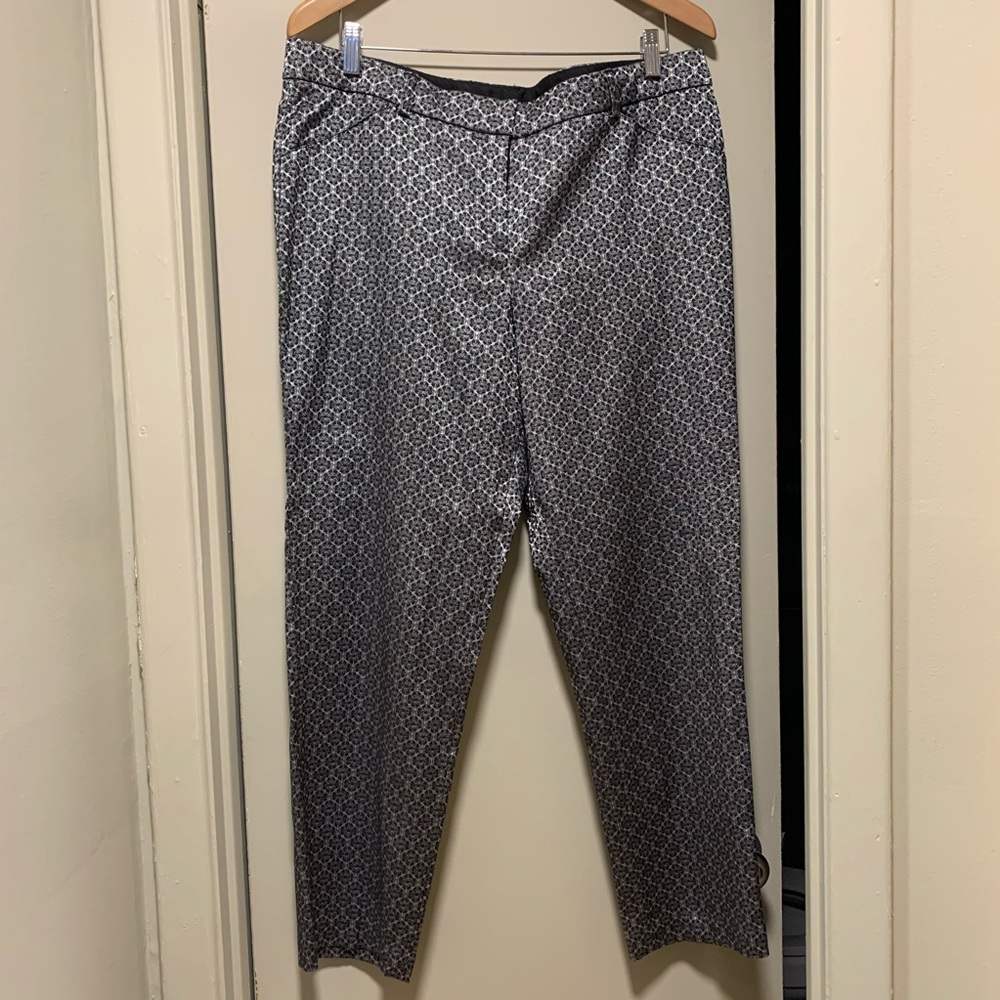 Silver Patterned Ankle Pants